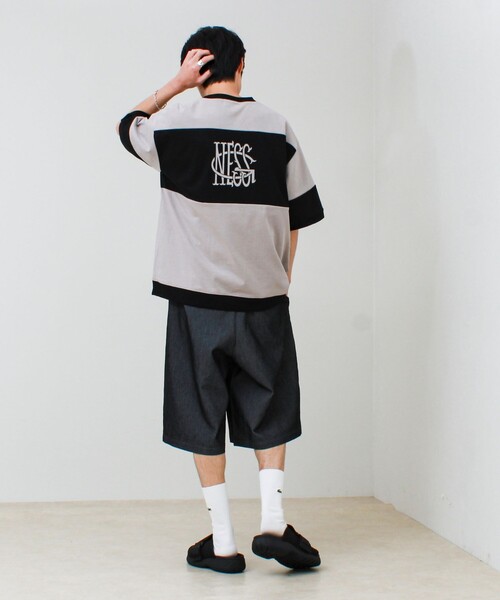 GLOSTER(グロスター)の「【バックプリントが映える】切り替え GOODNESS オーバーストライプ Tシャツ(Tシャツ/カットソー・メンズ・ブラック系その他/グリーン系その他/ブルー系その他・L/M/S)」の11枚目の写真