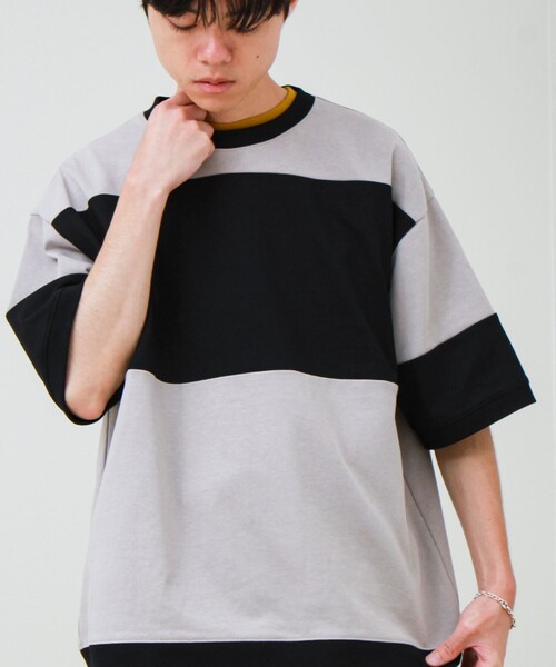 GLOSTER(グロスター)の「【バックプリントが映える】切り替え GOODNESS オーバーストライプ Tシャツ(Tシャツ/カットソー・メンズ・ブラック系その他/グリーン系その他/ブルー系その他・L/M/S)」の9枚目の写真