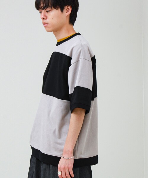 GLOSTER(グロスター)の「【バックプリントが映える】切り替え GOODNESS オーバーストライプ Tシャツ(Tシャツ/カットソー・メンズ・ブラック系その他/グリーン系その他/ブルー系その他・L/M/S)」の8枚目の写真