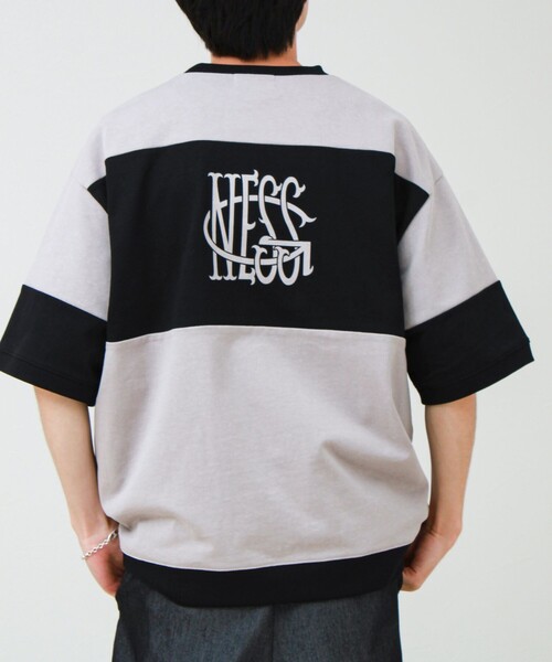 GLOSTER(グロスター)の「【バックプリントが映える】切り替え GOODNESS オーバーストライプ Tシャツ(Tシャツ/カットソー・メンズ・ブラック系その他/グリーン系その他/ブルー系その他・L/M/S)」の6枚目の写真
