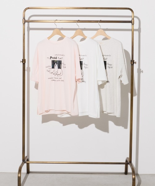 Unitage（ユニテージ）の「落書きネコプリントTEE（Tシャツ/カットソー・レディース・ホワイト/ピンク/ライトグレー・FREE）」の20枚目の写真