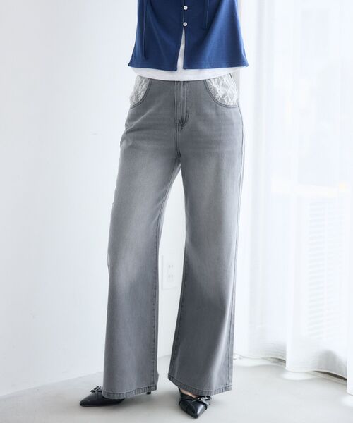 RETRO GIRL(レトロガール)の「レースポケットセミフレアデニムパンツ(デニムパンツ・レディース・ブルー/ブラック・MEDIUM/LARGE)」の20枚目の写真