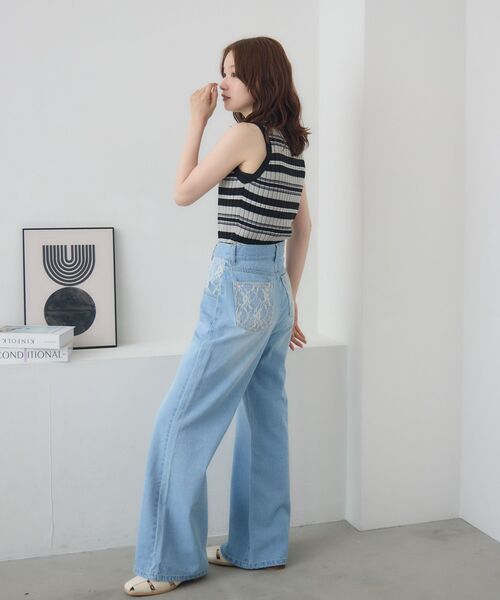 RETRO GIRL(レトロガール)の「レースポケットセミフレアデニムパンツ(デニムパンツ・レディース・ブルー/ブラック・MEDIUM/LARGE)」の17枚目の写真
