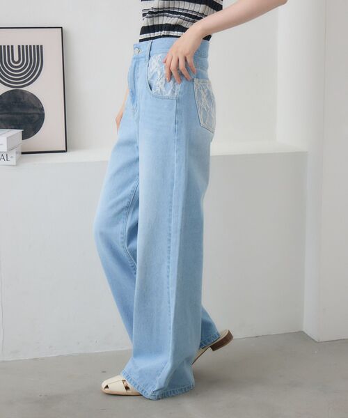 RETRO GIRL(レトロガール)の「レースポケットセミフレアデニムパンツ(デニムパンツ・レディース・ブルー/ブラック・MEDIUM/LARGE)」の13枚目の写真