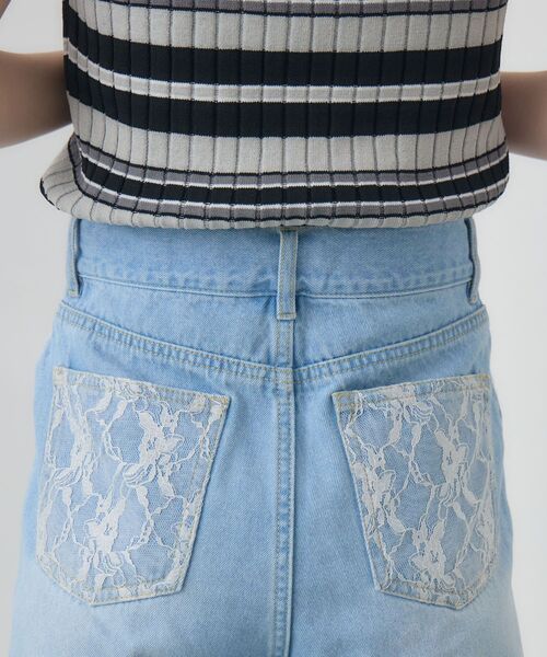 RETRO GIRL(レトロガール)の「レースポケットセミフレアデニムパンツ(デニムパンツ・レディース・ブルー/ブラック・MEDIUM/LARGE)」の5枚目の写真