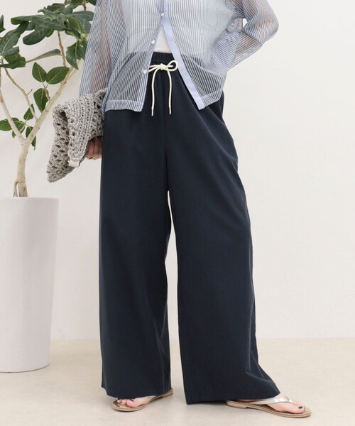 fredy emue(フレディエミュ)の「リネン混ウエストレイヤードパンツ(その他パンツ・レディース・ネイビー/ベージュ/チャコールグレー・36/38)」の1枚目の写真
