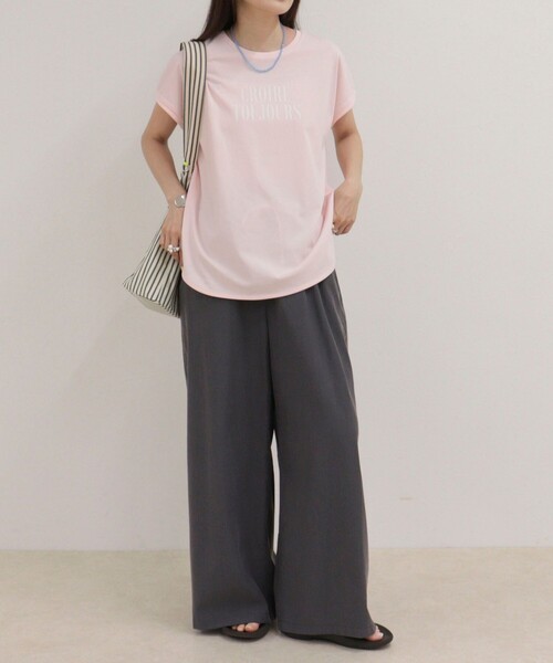 fredy emue(フレディエミュ)の「リネン混ウエストレイヤードパンツ(その他パンツ・レディース・ネイビー/ベージュ/チャコールグレー・36/38)」の4枚目の写真