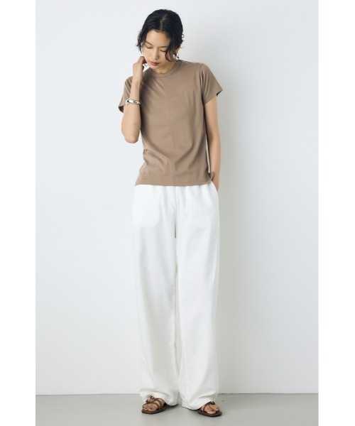 AZUL by moussy(アズールバイマウジー)の「【セットアップ対応】【身長/骨格別着用画像あり】ライトオンスデニムイージーパンツ(デニムパンツ・レディース・オフホワイト/ワンウォッシュ/ブルー・MEDIUM/SMALL)」の11枚目の写真
