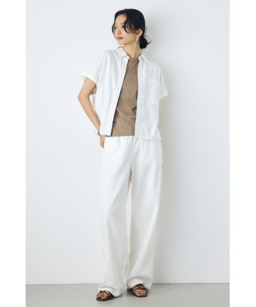AZUL by moussy(アズールバイマウジー)の「【セットアップ対応】【身長/骨格別着用画像あり】ライトオンスデニムイージーパンツ(デニムパンツ・レディース・オフホワイト/ワンウォッシュ/ブルー・MEDIUM/SMALL)」の12枚目の写真