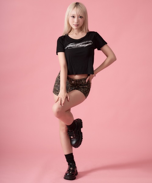 mindseeker girls(マインドシーカーガールズ)の「Distortion Cropped T-Shirt / ディストーションクロップドTシャツ(Tシャツ/カットソー・レディース・ホワイト/グレー/ブラック・FREE)」の18枚目の写真