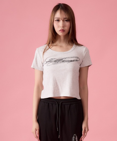 mindseeker girls(マインドシーカーガールズ)の「Distortion Cropped T-Shirt / ディストーションクロップドTシャツ(Tシャツ/カットソー・レディース・ホワイト/グレー/ブラック・FREE)」の20枚目の写真