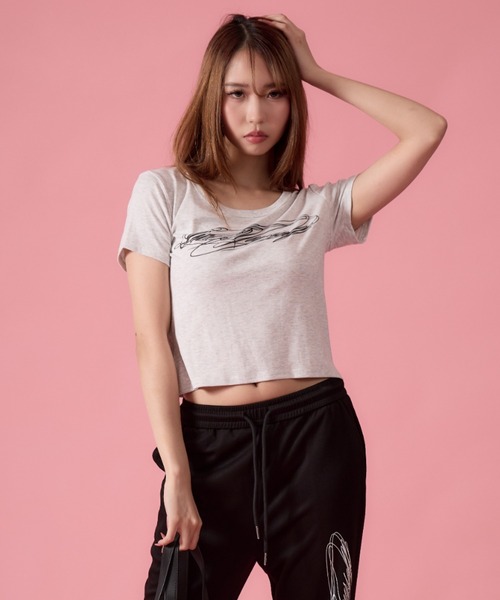 mindseeker girls(マインドシーカーガールズ)の「Distortion Cropped T-Shirt / ディストーションクロップドTシャツ(Tシャツ/カットソー・レディース・ホワイト/グレー/ブラック・FREE)」の21枚目の写真