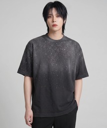 A'GEM/9 × .kom 『BENUSTA/ベヌスタ 』Rhinestone Short Sleeve T-Shirt/ラインストーン半袖Tシャツ