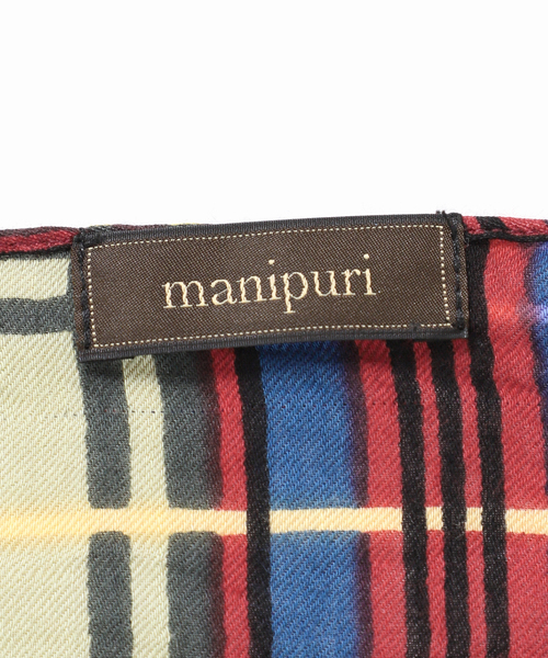manipuri（マニプリ）の「manipuri マニプリ インドストール Etole 120x120cm（ストール/ショール・レディース・オレンジ・FREE）」の7枚目の写真