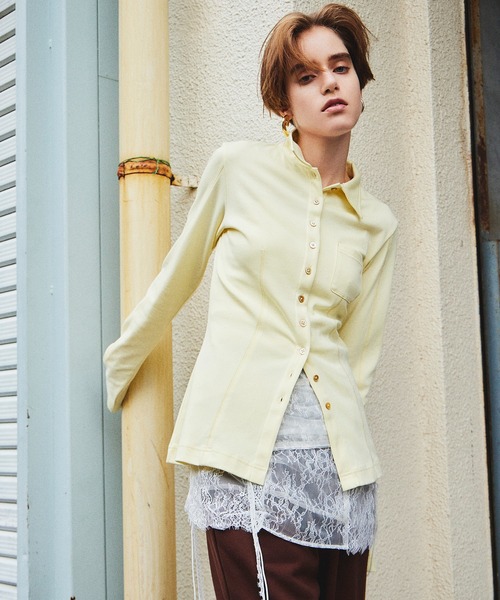 MAISON SPECIAL(メゾンスペシャル)の「(Yurika Nakano Collaboration) Candy Belt Shirt/(ナカノユリカコラボ)キャンディベルトシャツ(Tシャツ/カットソー・レディース・グレー/イエロー/ブルー・FREE)」の3枚目の写真
