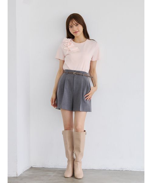 CELFORD（セルフォード）の「【セットアップ対応】ベルト付きタックショートパンツ（その他パンツ・レディース・グレー/ブラウン/ベージュ/ブラック・36/38）」の8枚目の写真