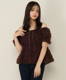 Heather（ヘザー）の「フラワーチュールブラウス（半袖）　1057354（シャツ/ブラウス・レディース）」