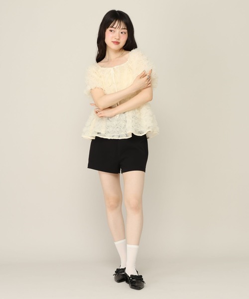 Heather(ヘザー)の「フラワーチュールブラウス(半袖) 1057354(シャツ/ブラウス・レディース・アイボリー/ピンク/ブラウン・FREE)」の16枚目の写真
