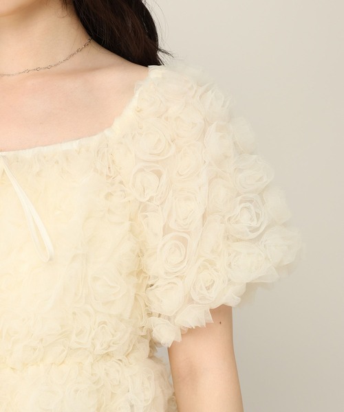 Heather(ヘザー)の「フラワーチュールブラウス(半袖) 1057354(シャツ/ブラウス・レディース・アイボリー/ピンク/ブラウン・FREE)」の9枚目の写真