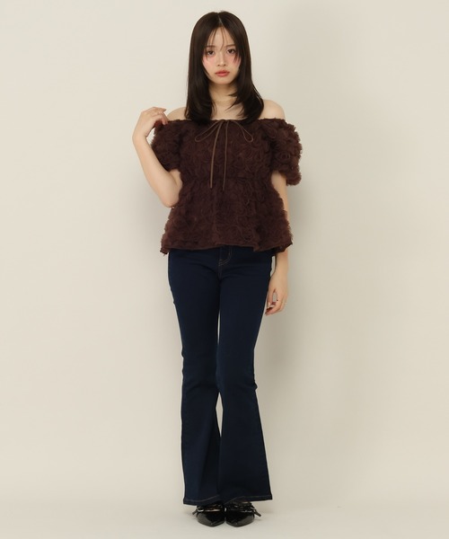 Heather(ヘザー)の「フラワーチュールブラウス(半袖) 1057354(シャツ/ブラウス・レディース・アイボリー/ピンク/ブラウン・FREE)」の17枚目の写真