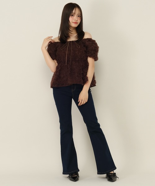 Heather(ヘザー)の「フラワーチュールブラウス(半袖) 1057354(シャツ/ブラウス・レディース・アイボリー/ピンク/ブラウン・FREE)」の19枚目の写真
