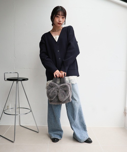MIAN (ミアン)の「リボントートバッグ(トートバッグ・レディース・アイボリー/チャコール/モカ・FREE)」の13枚目の写真