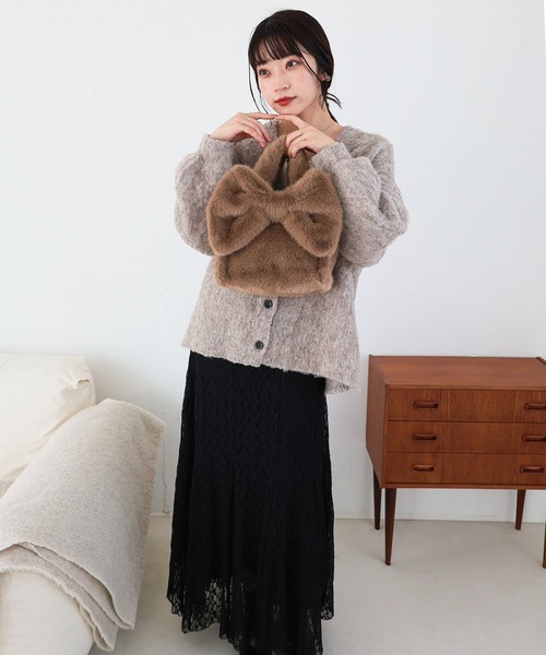 MIAN (ミアン)の「リボントートバッグ(トートバッグ・レディース・アイボリー/チャコール/モカ・FREE)」の21枚目の写真