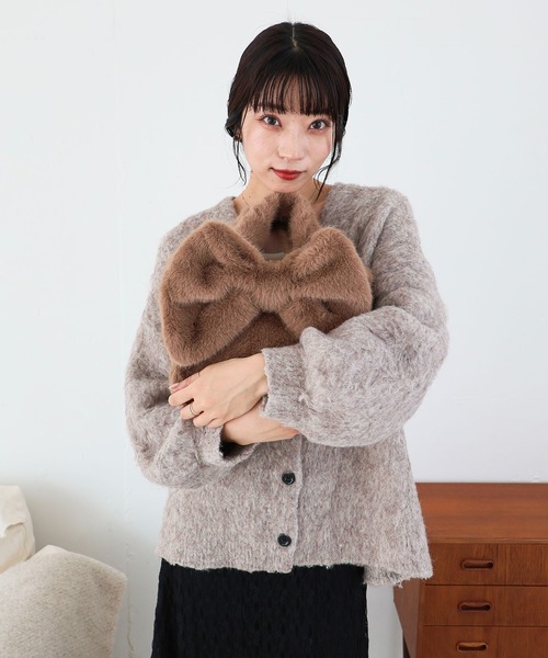 MIAN (ミアン)の「リボントートバッグ(トートバッグ・レディース・アイボリー/チャコール/モカ・FREE)」の20枚目の写真