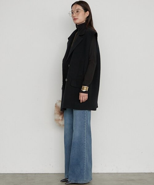 LOUNGEDRESS(ラウンジドレス)の「《羽織るだけでこなれ見え》リバージレミドルコート(ベスト・レディース・ブラウン/ベージュ/ブラック・FREE)」の6枚目の写真