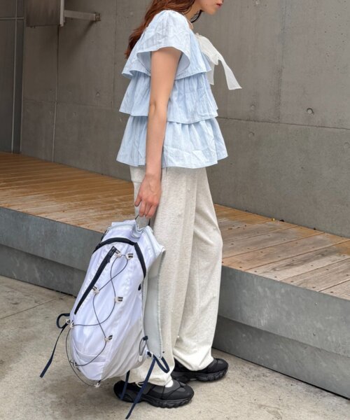 w closet（ダブルクローゼット）の「2WAYリボンブラウス（シャツ/ブラウス・レディース・オフホワイト/サックスブルー/ホワイト系その他/ブラック系その他・FREE）」の14枚目の写真