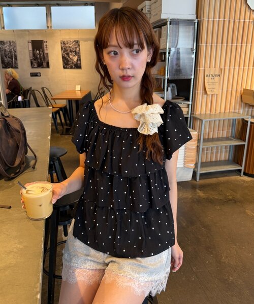 w closet（ダブルクローゼット）の「2WAYリボンブラウス（シャツ/ブラウス・レディース・オフホワイト/サックスブルー/ホワイト系その他/ブラック系その他・FREE）」の15枚目の写真