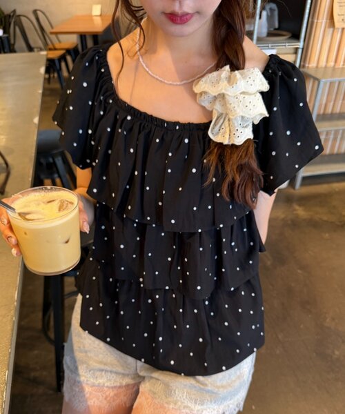 w closet（ダブルクローゼット）の「2WAYリボンブラウス（シャツ/ブラウス・レディース・オフホワイト/サックスブルー/ホワイト系その他/ブラック系その他・FREE）」の16枚目の写真