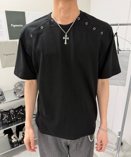 Figments(フィグメンツ)の「アイレットドットダブルヘンリーT(Tシャツ/カットソー・レディース・ブラック・FREE)」の1枚目の写真