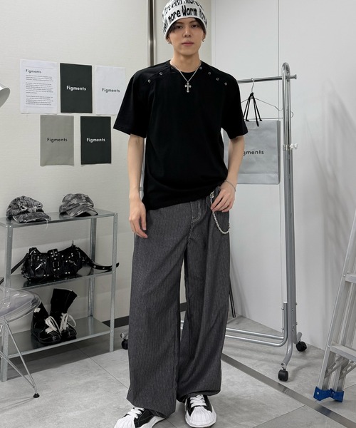 Figments(フィグメンツ)の「アイレットドットダブルヘンリーT(Tシャツ/カットソー・レディース・ブラック・FREE)」の7枚目の写真