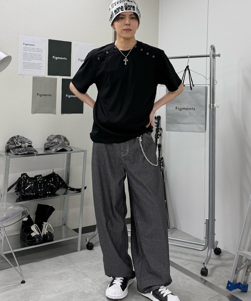 Figments(フィグメンツ)の「アイレットドットダブルヘンリーT(Tシャツ/カットソー・レディース・ブラック・FREE)」の8枚目の写真