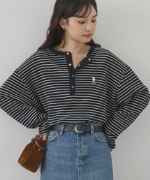 U.S. POLO ASSN./ユーエスポロアッスン 別注 ロゴ刺繍 ワッフルヘンリーネックロンT