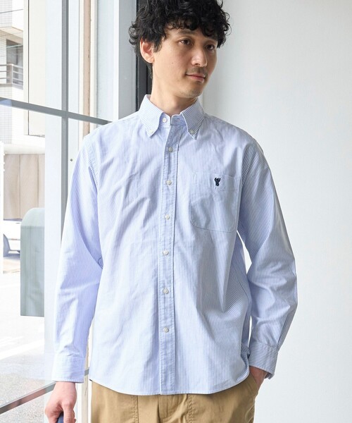 coen(コーエン)の「ベア刺繍 ベーシックハイカウントオックスフォード ボタンダウンシャツ(シャツ/ブラウス・メンズ・その他1/ライトブルー/ホワイト/ダークグレー/その他3/その他2・XL/L/M/S)」の4枚目の写真
