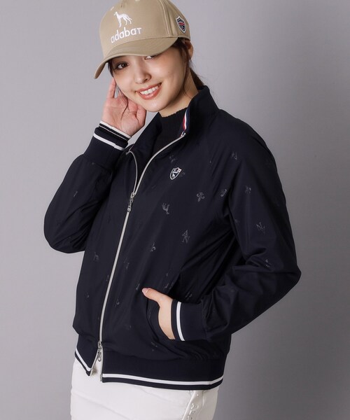 adabat(アダバット)の「【ADABAT NAVY】モノグラムエンボスジップブルゾン(ブルゾン・レディース・ベージュ/ネイビー・38/42/40)」の19枚目の写真