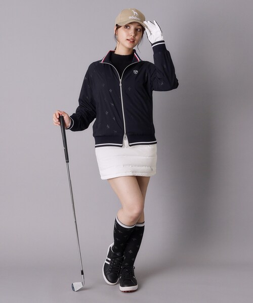 adabat(アダバット)の「【ADABAT NAVY】モノグラムエンボスジップブルゾン(ブルゾン・レディース・ベージュ/ネイビー・38/42/40)」の9枚目の写真