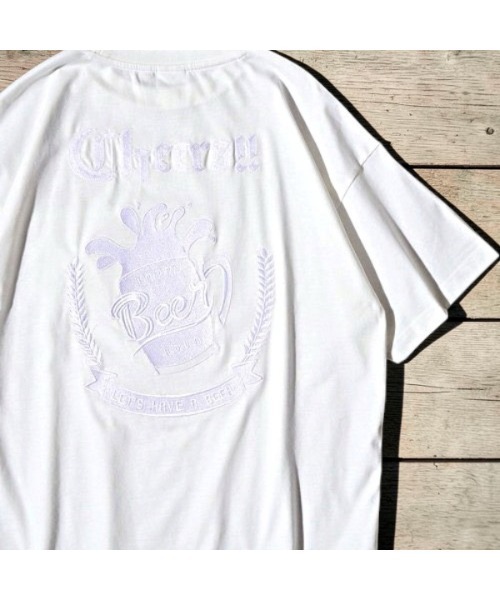 Sakka(サッカ)の「ハッピーアワー刺繍 Tシャツ(Tシャツ/カットソー・メンズ・ホワイト/ブラック/ホワイト系/ブラック系・LARGE/X-LARGE/MEDIUM)」の3枚目の写真