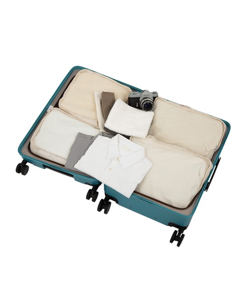 ACE(エース)の「RIMINI/リミニ マラテスタ2 スーツケース Mサイズ 60L 09472(ショルダーバッグ・レディース・シャンパン/ガンメタ/グリーン・M)」の8枚目の写真