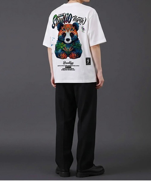 revertical(リバーティカル)の「パンダ アートグラフィック バックプリント 半袖Tシャツ(Tシャツ/カットソー・メンズ・ホワイト/ブラック・LARGE)」の5枚目の写真
