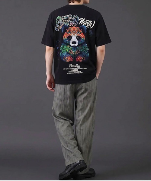 revertical(リバーティカル)の「パンダ アートグラフィック バックプリント 半袖Tシャツ(Tシャツ/カットソー・メンズ・ホワイト/ブラック・LARGE)」の11枚目の写真
