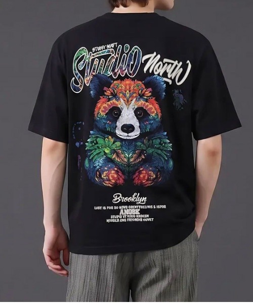 revertical(リバーティカル)の「パンダ アートグラフィック バックプリント 半袖Tシャツ(Tシャツ/カットソー・メンズ・ホワイト/ブラック・LARGE)」の8枚目の写真