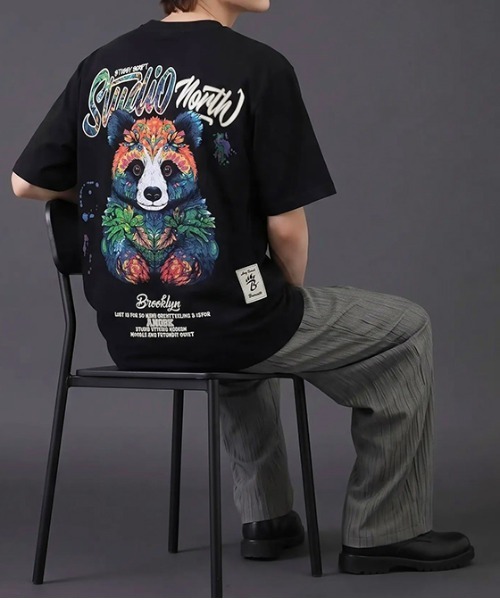revertical(リバーティカル)の「パンダ アートグラフィック バックプリント 半袖Tシャツ(Tシャツ/カットソー・メンズ・ホワイト/ブラック・LARGE)」の12枚目の写真