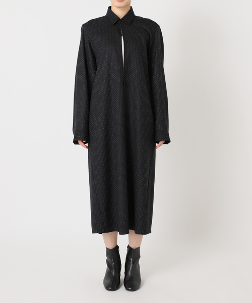 CITYSHOP(シティーショップ)の「WOOL DOT SKIPPER DRESS:ワンピース(ワンピース・レディース・ライトグレー/ネイビー・38/36)」の8枚目の写真