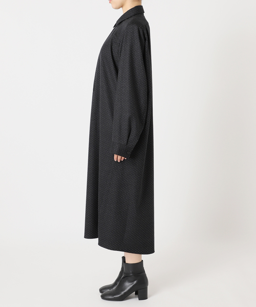 CITYSHOP(シティーショップ)の「WOOL DOT SKIPPER DRESS:ワンピース(ワンピース・レディース・ライトグレー/ネイビー・38/36)」の9枚目の写真