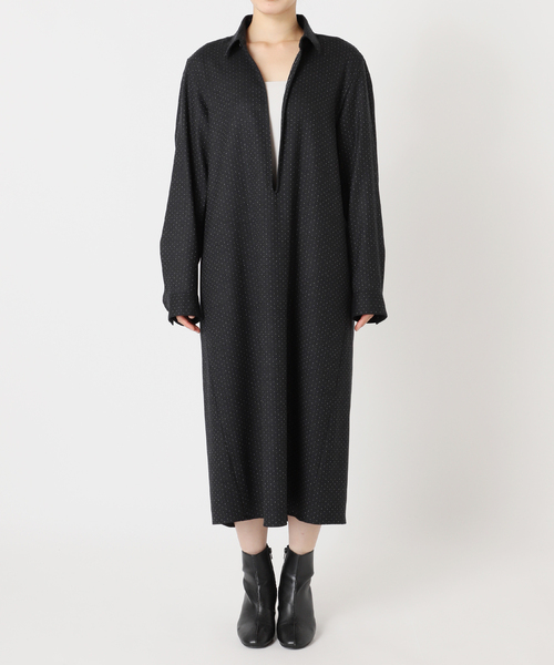 CITYSHOP(シティーショップ)の「WOOL DOT SKIPPER DRESS:ワンピース(ワンピース・レディース・ライトグレー/ネイビー・38/36)」の16枚目の写真
