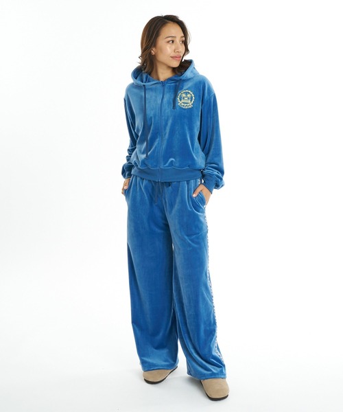 BILLABONG(ビラボン)の「BILLABONG ウィメンズ SURF CAMP PALM 73 LONG PANTS ロングパンツ 【2026年秋冬モデル】/ビラボンベロアワイドパンツ(セットアップ対応可)(その他パンツ・レディース・エメラルド/ブルー系その他/アイボリー・LARGE/MEDIUM)」の11枚目の写真
