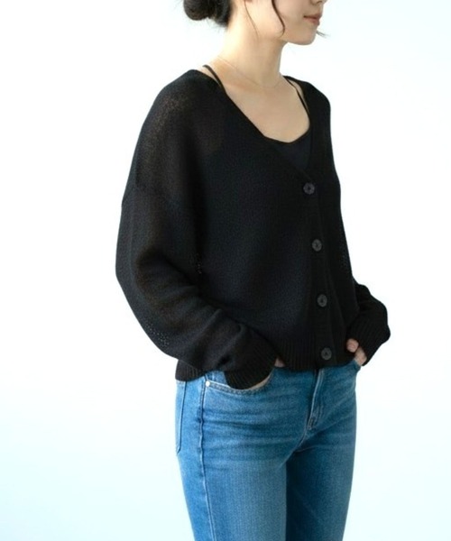 Human 2nd Occasion(ヒューマンセカンドオケージョン)の「大人の度甘ニットカーディガン(カーディガン/ボレロ・レディース・グレー/ブラック・FREE)」の14枚目の写真